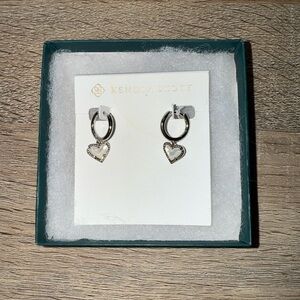 Kendra Scott, silver heart hoop earrings